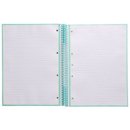 Cuaderno Espiral A4 Micro Antartik Tapa Forrada80H 90 gr Horizontal 1 Banda 4 Taladros Color Menta