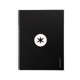 Cuaderno Espiral A4 Micro Antartik Tapa Forrada80H 90 gr Horizontal 1 Banda 4 Taladros Color Negro