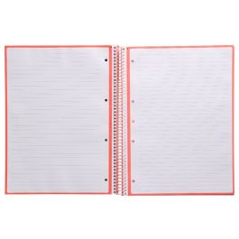 Cuaderno Espiral A4 Micro Antartik Tapa Forrada80H 90 gr Horizontal 1 Banda 4 Taladros Color Rosa Claro