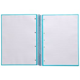 Cuaderno Espiral A4 Micro Antartik Tapa Forrada80H 90 gr Horizontal 1 Banda 4 Taladros Color Turquesa