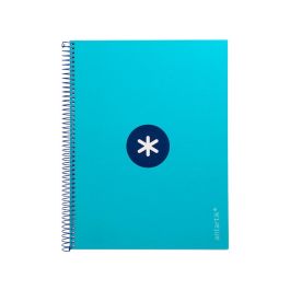 Cuaderno Espiral A4 Micro Antartik Tapa Forrada80H 90 gr Horizontal 1 Banda 4 Taladros Color Turquesa