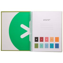 Cuaderno Espiral A4 Micro Antartik Tapa Forrada80H 90 gr Horizontal 1 Banda 4 Taladros Color Verde