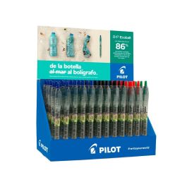 Boligrafo Pilot Ecoball Plastico Reciclado Expositor De 60 Unidades Colores Surtidos + 10 Boligrafos