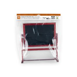 Pizarra Marron Liderpapel Para Hosteleria Doble Cara Volteable Con Superficie Para Rotuladores 32x30 cm