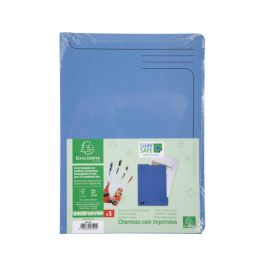 Carpeta Dossier Uñero Exacompta Clean Safe Cartulina 400 gr Din A4 Azul Paquete De 5 Unidades