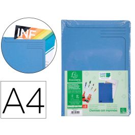 Carpeta Dossier Uñero Exacompta Clean Safe Cartulina 400 gr Din A4 Azul Paquete De 5 Unidades