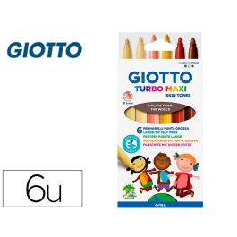 Rotulador Giotto Turbo Maxi Skin Tones Lavable Punta Bloqueada Caja De 6 Colores Surtidos Precio: 3.69000027. SKU: B15K9DG3W6