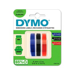 Dymo Cinta Tradicional 84775, 9 mmx3M Negro Azul Rojo, Blister 3 Unidades