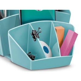 Organizador De Sobremesa Cep Riviera Plastico 8 Departamentos Color Verde Agua 143x158X93 mm