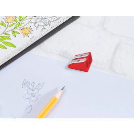 Sacapuntas Liderpapel Metalico Cuña 2 Usos Color Rojo 20 unidades