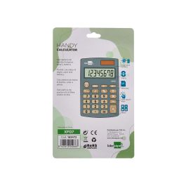 Calculadora Liderpapel Bolsillo Xf07 8 Digitos Solar Y Pilas Color Gris 98x62X8 mm