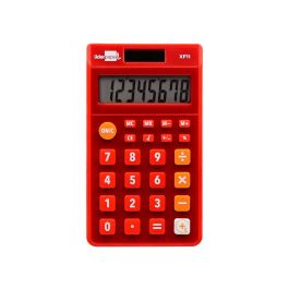 Calculadora Liderpapel Bolsillo Xf11 8 Digitos Solar Y Pilas Color Rojo 115x65X8 mm
