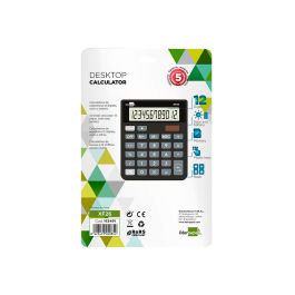 Calculadora Liderpapel Sobremesa Xf26 12 Digitos Solar Y Pilas Color Negro 127x105x24 mm