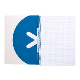 Cuaderno Espiral A4 Antartik Tapa Dura 80H 90 gr Cuadro 4 mm Con Margen Color Azul Oscuro