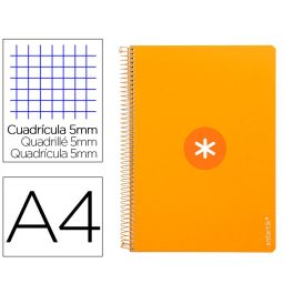 Cuaderno Espiral Liderpapel A4 Micro Antartik Tapa Dura 80H 100 gr Cuadro 5 mm Sin Banda4 Taladros Color Mostaza