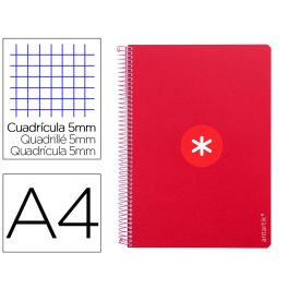 Cuaderno Espiral Liderpapel A4 Micro Antartik Tapa Dura 80H 100 gr Cuadro 5 mm Sin Banda4 Taladros Color Frambuesa