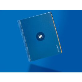 Cuaderno Espiral A4 Micro Antartik Tapa Forrada 120H 90 gr Horizontal 5 Bandas 4 Taladros Color Azul Oscuro