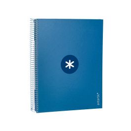 Cuaderno Espiral A4 Micro Antartik Tapa Forrada 120H 90 gr Horizontal 5 Bandas 4 Taladros Color Azul Oscuro