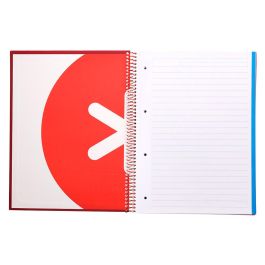 Cuaderno Espiral A4 Micro Antartik Tapa Forrada 120H 90 gr Horizontal 5 Bandas 4 Taladros Color Frambuesa