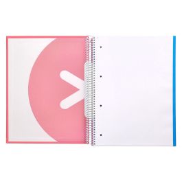 Cuaderno Espiral A4 Micro Antartik Tapa Forrada 120H 100 gr Liso 5 Bandas 4 Taladros Color Coral