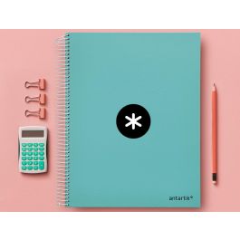 Cuaderno Espiral A4 Micro Antartik Tapa Forrada 120H 100 gr Liso 5 Bandas 4 Taladros Color Menta