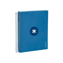 Cuaderno Espiral A5 Micro Antartik Tapa Forrada120H 90 gr Cuadro 5 mm 5 Bandas6 Taladros Color Azul Oscuro