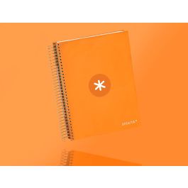 Cuaderno Espiral A5 Micro Antartik Tapa Forrada120H 90 gr Cuadro 5 mm 5 Bandas6 Taladros Color Mostaza