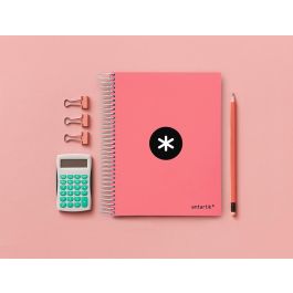 Cuaderno Espiral A5 Micro Antartik Tapa Forrada120H 100 gr Horizontal 5 Banda6 Taladros Color Coral