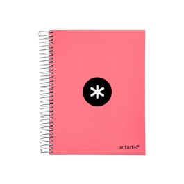 Cuaderno Espiral A5 Micro Antartik Tapa Forrada120H 100 gr Horizontal 5 Banda6 Taladros Color Coral