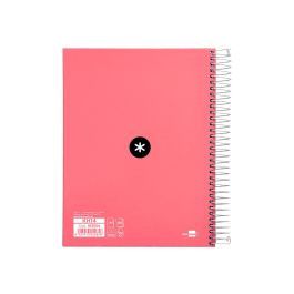 Cuaderno Espiral A5 Micro Antartik Tapa Forrada120H 100 gr Horizontal 5 Banda6 Taladros Color Coral