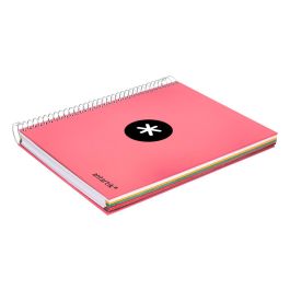 Cuaderno Espiral A5 Micro Antartik Tapa Forrada120H 100 gr Horizontal 5 Banda6 Taladros Color Coral