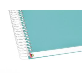 Cuaderno Espiral A5 Micro Antartik Tapa Forrada120H 90 gr Liso 5 Bandas 6 Taladros Color Menta