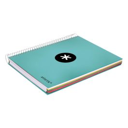 Cuaderno Espiral A5 Micro Antartik Tapa Forrada120H 90 gr Liso 5 Bandas 6 Taladros Color Menta