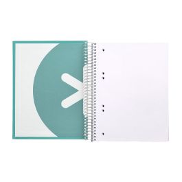 Cuaderno Espiral A5 Micro Antartik Tapa Forrada120H 90 gr Liso 5 Bandas 6 Taladros Color Menta