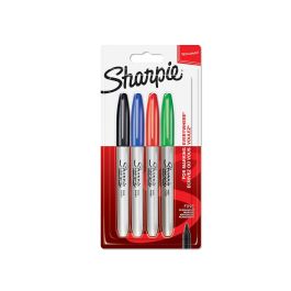 Sharpie Marcador Permanente Fine Punta Redonda 0.9 mm C-Surtidos Básicos Blister 4 Ud