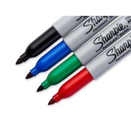 Sharpie Marcador Permanente Fine Punta Redonda 0.9 mm C-Surtidos Básicos Blister 4 Ud