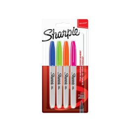 Sharpie Marcador Permanente Fine Punta Redonda 0.9 mm C-Surtidos Neón Blíster 4 Ud