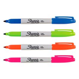 Sharpie Marcador Permanente Fine Punta Redonda 0.9 mm C-Surtidos Neón Blíster 4 Ud