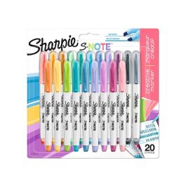 Rotulador Sharpie Permanente S-Note Punta Biselada Trazo 1,2 -3,87 mm Blister 20 Unidades Colores Surtidos