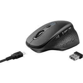 Trust Ratón Ozaa Inalámbrico Ergonómico Diestros 2400Dpi Recargable Usb 6 Botones Negro