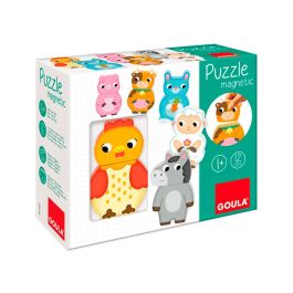 Puzzle magnético granja de madera goula 12 piezas, intercambiables