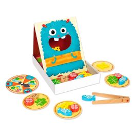 Juego de destreza hungry monster de madera goula, prepara la pizza antes de que el monstruo tragón se lo coma