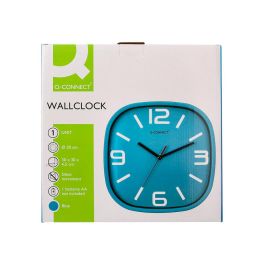 Reloj Q-Connect De Pared De Plastico Redondo 30 cm Movimiento Silencioso Color Azul