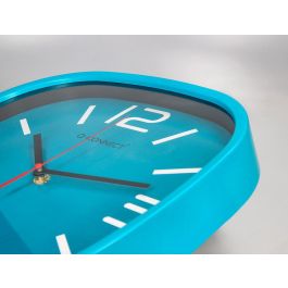 Reloj Q-Connect De Pared De Plastico Redondo 30 cm Movimiento Silencioso Color Azul