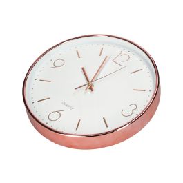 Reloj Q-Connect De Pared Metalico Redondo 30,5 cm Movimiento Silencioso Color Rosa Dorado