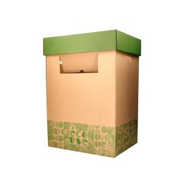 Contenedor Papelera Reciclaje Liderpapel Ecouse Carton 100% Reciclado Y Reciclable 70 Litros 450x350X650 mm