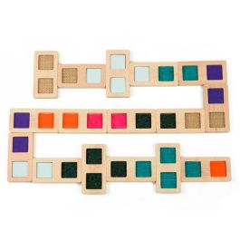 Juego Didactico Andreutoys Domino Sensorial Texturas Madera 28 Piezas