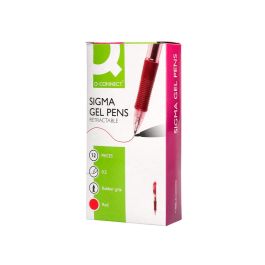 Boligrafo Q-Connect Sigma Retractil Con Sujecion De Caucho Tinta Gel 0,5 mm Color Rojo 12 unidades