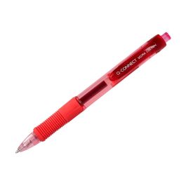 Boligrafo Q-Connect Sigma Retractil Con Sujecion De Caucho Tinta Gel 0,5 mm Color Rojo 12 unidades