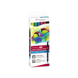 Rotulador Tombow Abt Dual Brush Acuarelable Doble Punta Fina-Pincel Estuche De 6 Colores Primarios